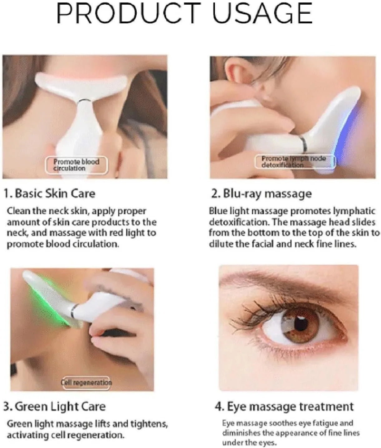 Three-Purpose Lifting and Firming Facial Massage Device Neck Face Massager Neck Face Beauty Device in Portable Face Massager